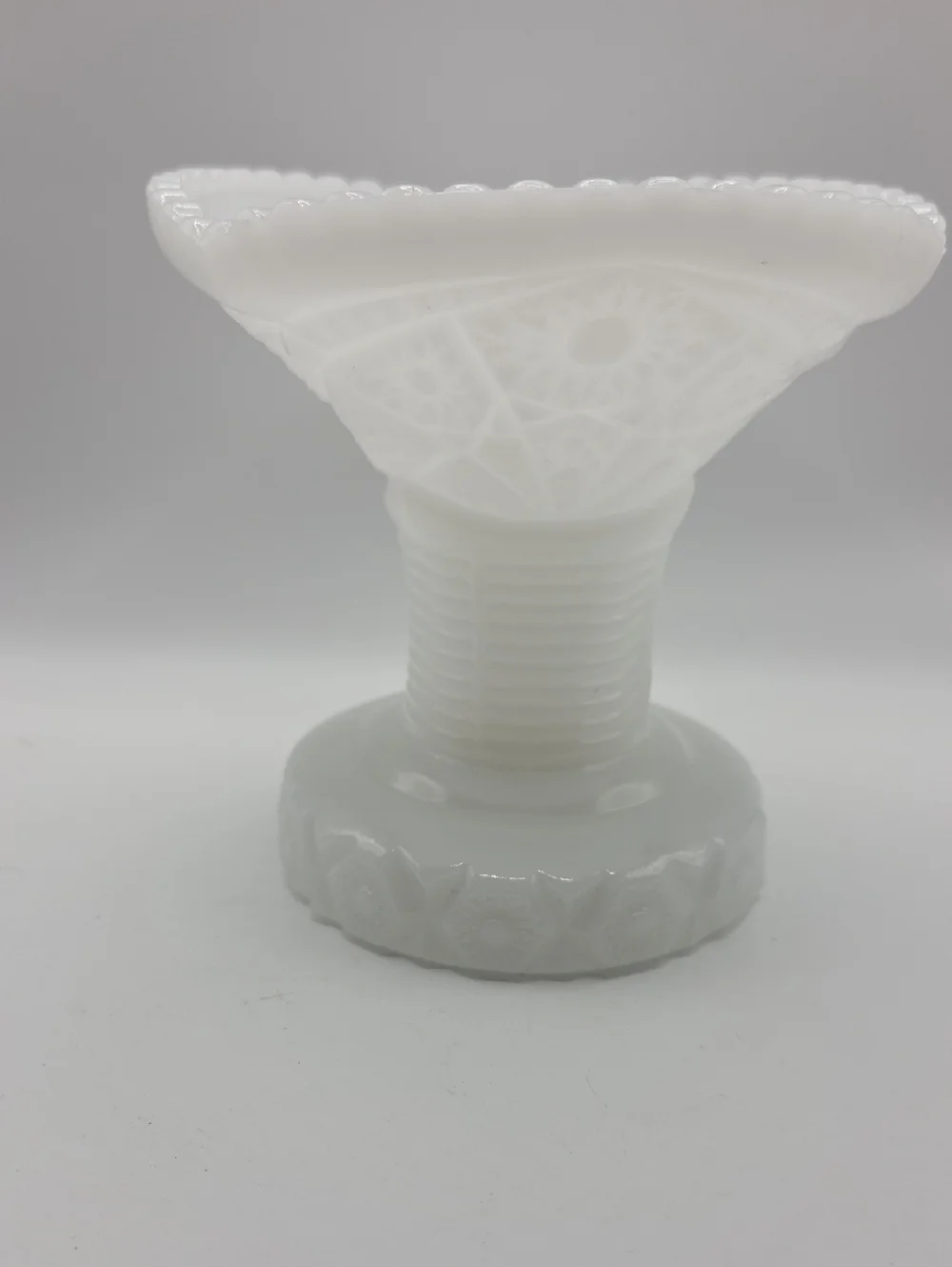 Mckee White Milk Glass Pedestal Compote For Concord Punch Bowl Rare